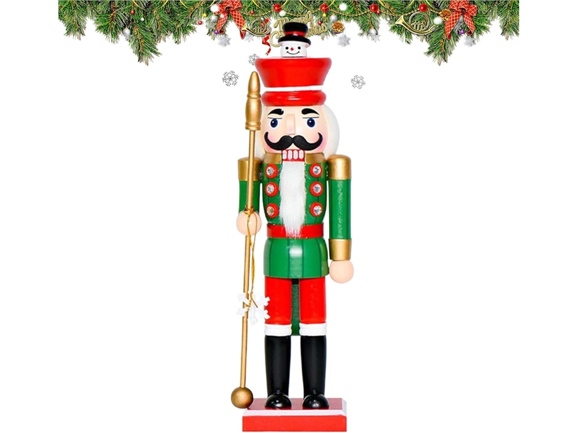 Adornos Navideños Cascanueces | Colección De Adornos Tradicionales De Madera De 35 Cm