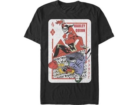 Camiseta ROCKINSTONE de Harley Quinn y Joker jugando a las cartas DC Comics (XXL)