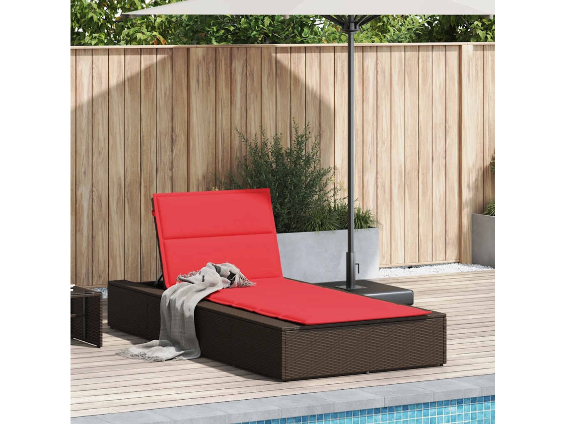 Sillón con cojín flotante, mimbre, patas marrones, MAISON EXCLUSIVE (sin dimensiones)