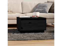 Mesa de Centro de Apoyo 55X56X32 Cm Pino Macizo Negro