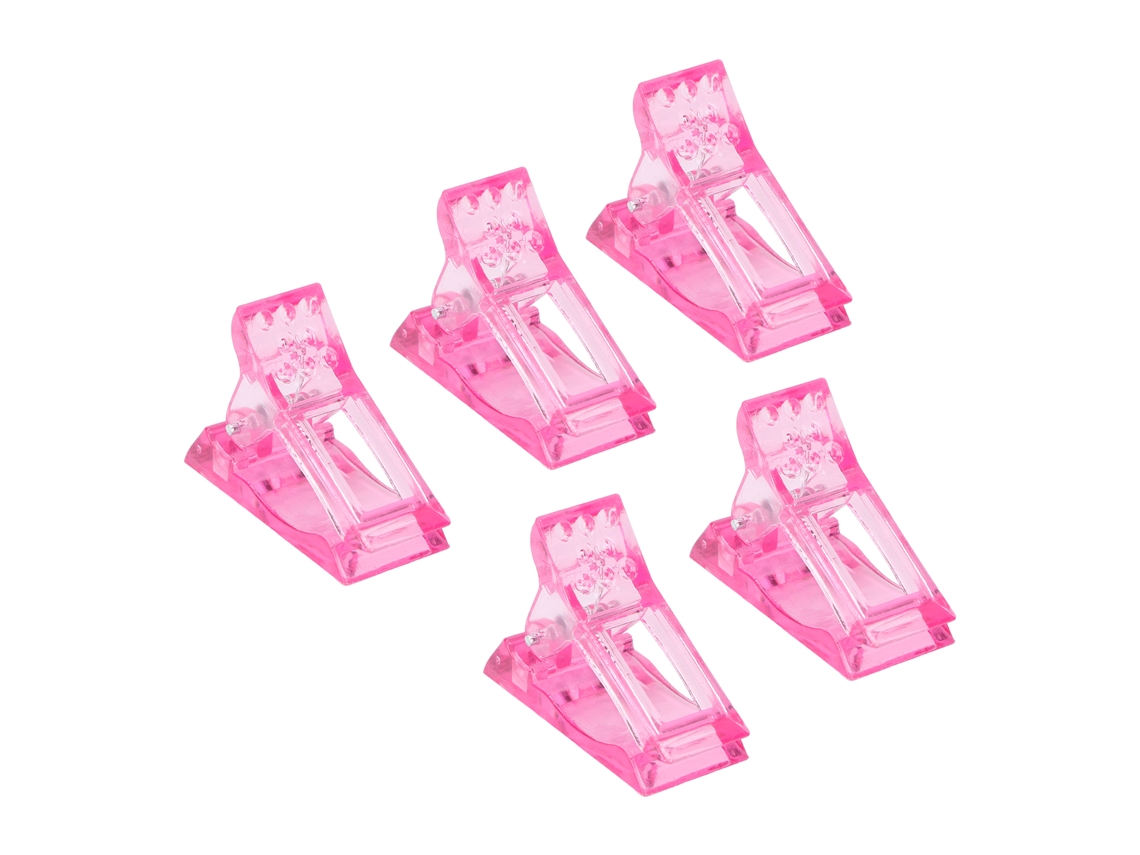 5 Pinzas Portátiles Profesionales Para Puntas De Uñas Acrílicas, Herramienta Para Uñas Diy Para El Hogar Y Salón, Color Rosa.