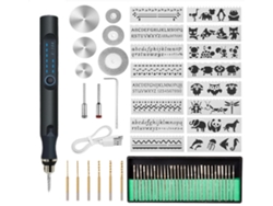 Máquina de grabado inalámbrica recargable por USB para bricolaje, ideal para grabar joyas, madera, metal, piedra, plástico y vidrio, color negro.