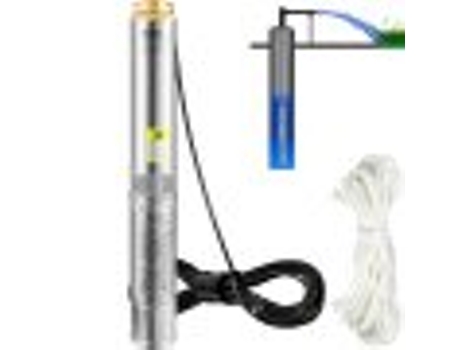 Vevor Bomba Sumergible Para Pozos Profundos Bomba de Agua de Acero Inoxidable 750W 105L/Min 62 M