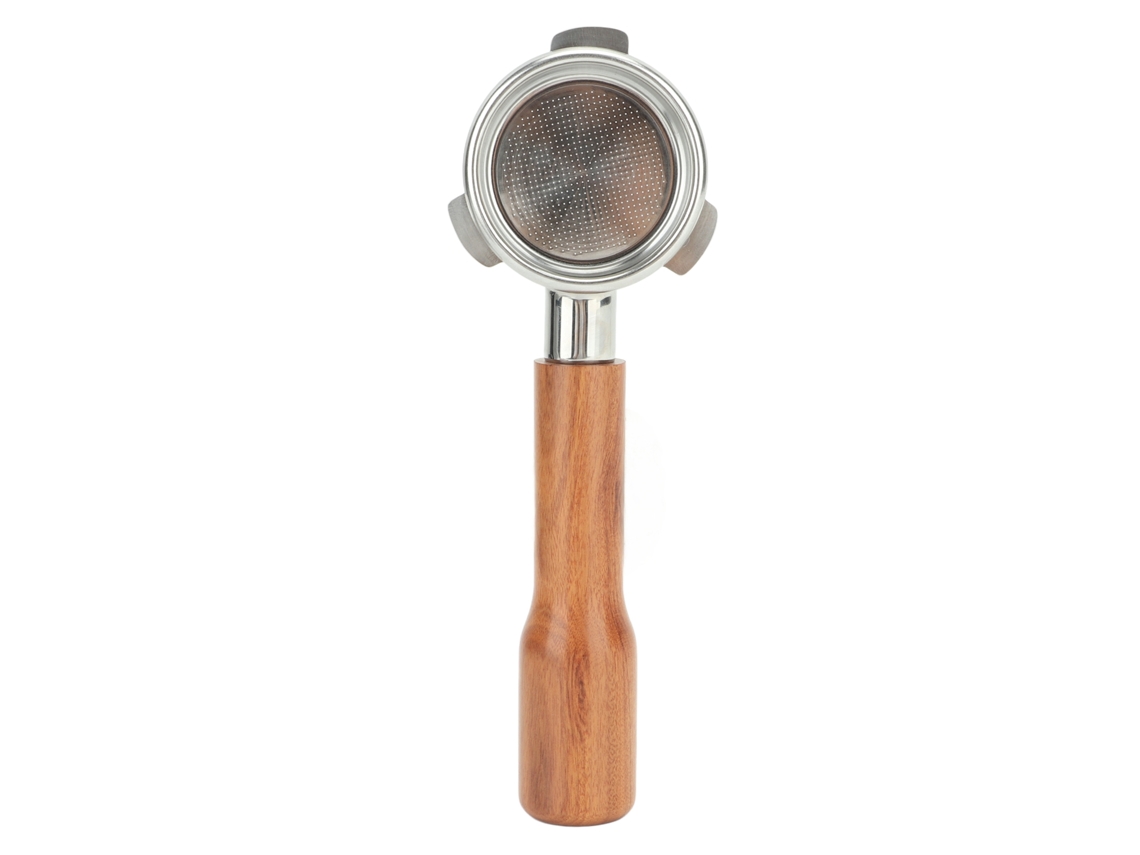 Portafiltro Sin Fondo De 54 Mm Con 3 Asas, De Madera Maciza Y Acero Inoxidable, Para Breville Serie 8 C1