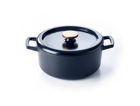 Cazuela Redonda de Hierro Fundido Esmaltado BEKA (Negro - 26cm)