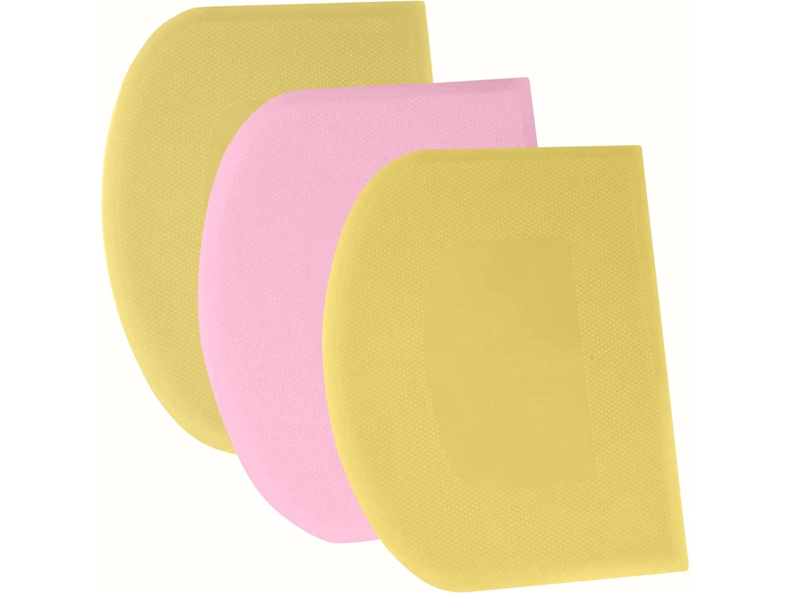 Raspador De Massa, Cartão De Massa, 3pcs, Rosa + Amarillo