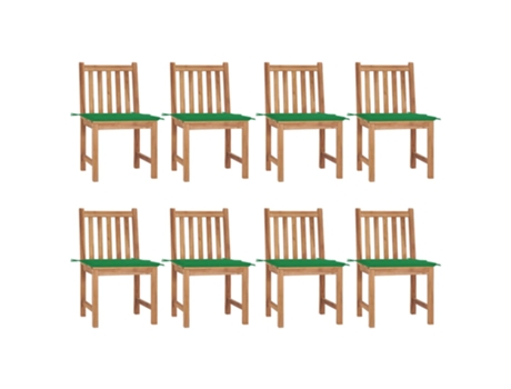 MAISON EXCLUSIVE Sillas de jardín 8 unidades madera de teca con cojines