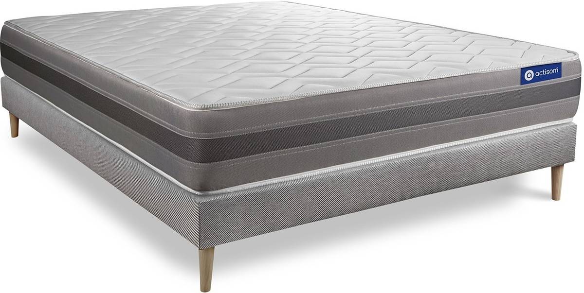 Conjunto de Somier + Colchón ACTISOM Actimemo Relax (Gris - 180x220cm)