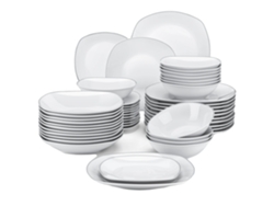 Juego de vajilla Malacasa Elisa, forma cuadrada clásica, porcelana certificada por la FDA, 48 piezas OEM