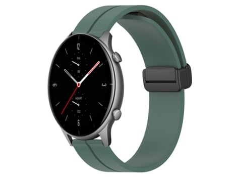 Correa de reloj inteligente para Amazfit GTR 2e Correa de reloj de silicona de 22 mm con cierre magnético Color sólido (verde oliva)