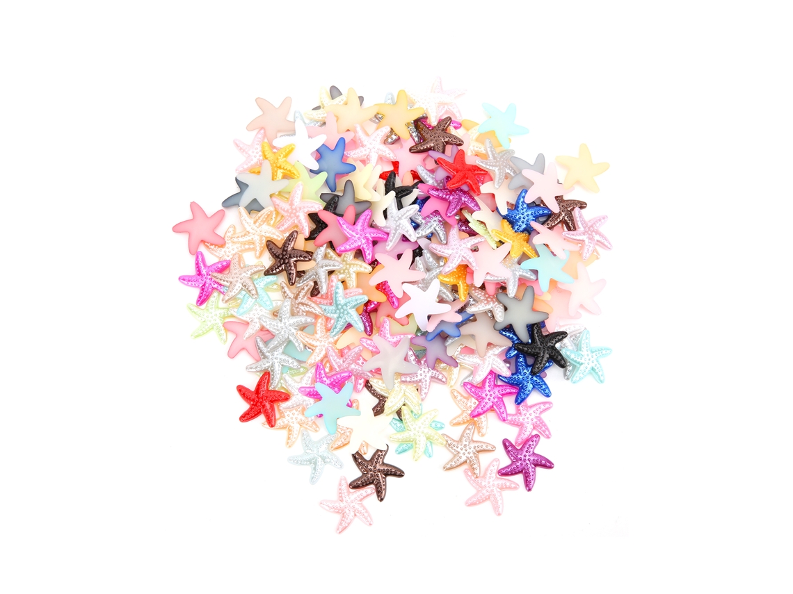 200 Unidades De Dijes De Estrella De Mar De Resina Con Perlas De Imitación Para Decoración De Teléfonos Celulares Y Manualidades.