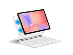 Compatible con Samsung Galaxy Tab S10 Lite: Teclado magnético flotante con Bluetooth (hebreo) + Funda de cuero para tableta.