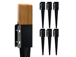 Estacas metálicas para cercas Succebuy (paquete de 6), 24 x 4 x 4 pulgadas