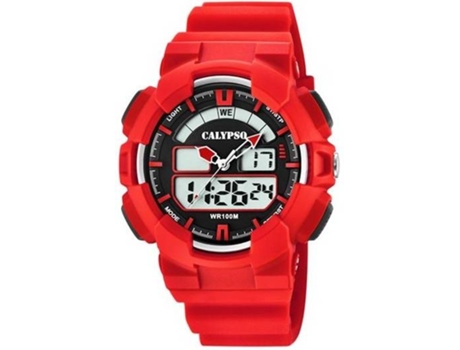 Reloj Digital CALYPSO Hombre (Goma - Rojo)