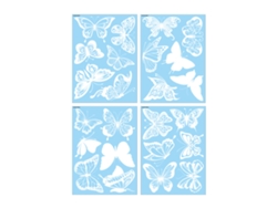 4 Hojas Pegatinas De Ventana Antichoque Diy Tema Mariposa Pegatinas De Vidrio Pvc Desmontables Para Golpes De Pájaros
