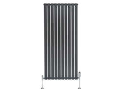 Radiador plano, columna simple, 1600x700 mm - Gris antracita, acero al carbono de 1,5 mm, 1568 W, alta eficiencia, válvulas.