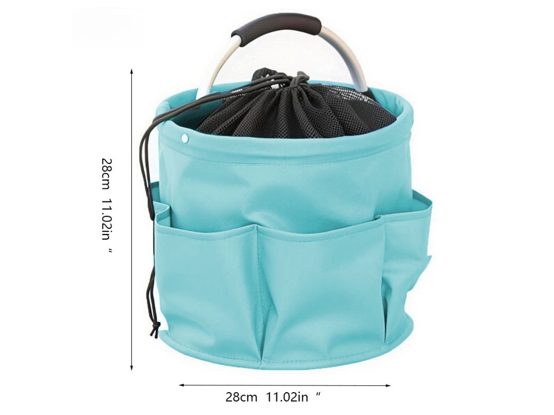 Cesta de almacenamiento plegable y portátil para camping, picnics y organización de herramientas (estilo cordón / azul cielo) Czhhmart