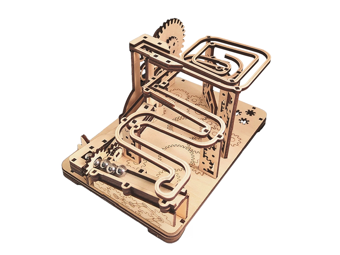 Maqueta de madera 3D con movimiento mecánico, diseño de lanzamiento de piedras, 81 piezas (175 x 175 x 175 cm)