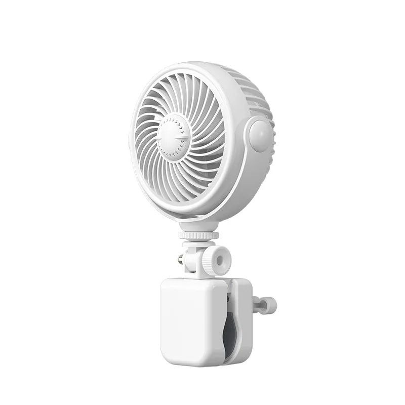 Ventilador Con Clip (blanco), Ajuste Flexible De 720°, Tres Velocidades De Viento.