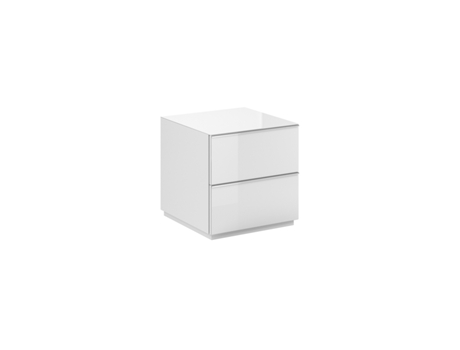 Mueble TV de suelo o pared 2 cajones 50 cm Mathis Blanco PETITS-MEUBLES