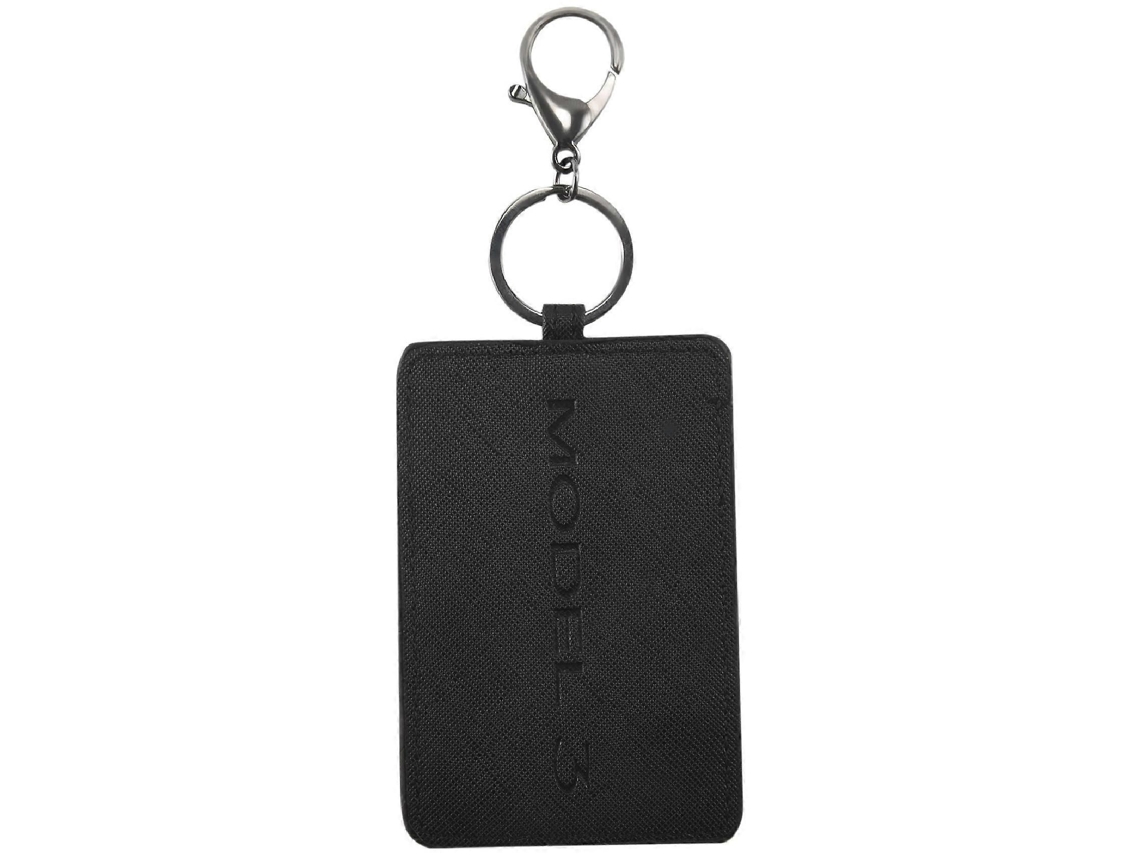 Porta-cartões Para Model 3, Em Couro Leve Resistente À Poeira, Com Chaveiro, Acessório Para Model 3, Preto.