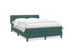 Maison Exclusive - Cama Box Spring Con Colchón Terciopelo Verde Oscuro 160x220 Cm