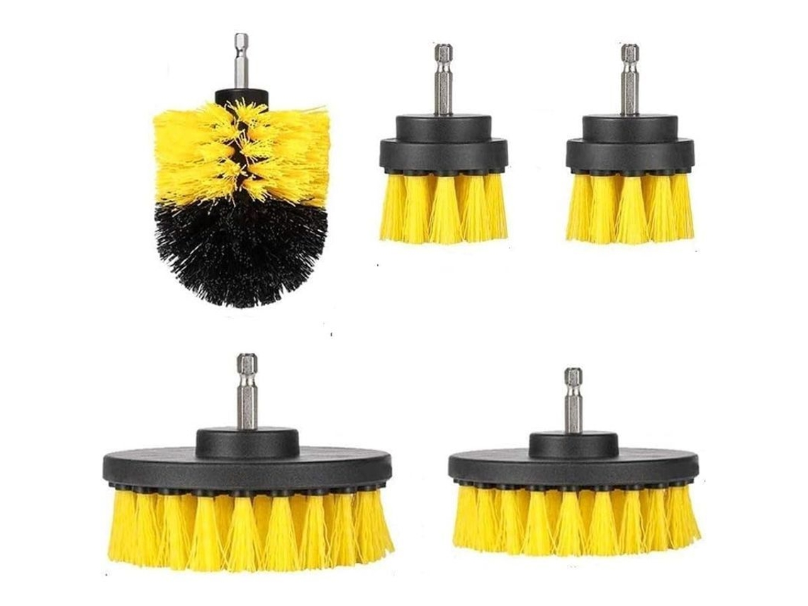 Kit De 5 Cepillos De Limpieza Para Taladro, Ideales Para Baños, Suelos, Lavabos Y Superficies De Automóviles.
