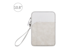 Funda para tableta de 7,9 a 10,8 pulgadas, resistente a golpes e impermeable, con funda frontal y asa, en gris claro, rosa, gris claro y dorado.