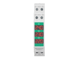 Voltímetro Digital Trifásico Con Pantalla Lcd, Montaje En Riel Din, Medidor De Voltaje De 60-450 V Ca.