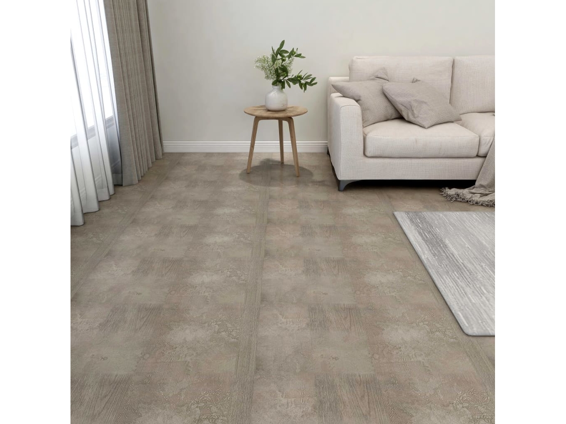 Tarimas De Suelo Autoadhesivas 20 Uds Pvc Gris 1,86 M²