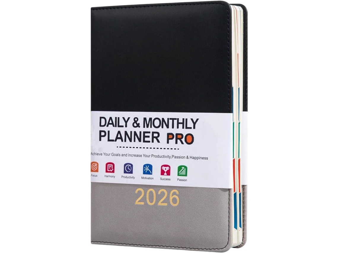 Agenda Diaria 2026, Escolar Diaria A5 De 365 Días, Mensual 2026 (enero