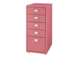 Cajonera Kökar con 5 cajones 69x28x41 cm Rojo Sandía [EN.CASA]