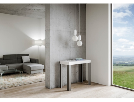 Consolas Linea Extensible hasta 300 cm ITAMOBY (90 x 40 x 77 cm - Paneles de Melamina - Fresno Blanco)