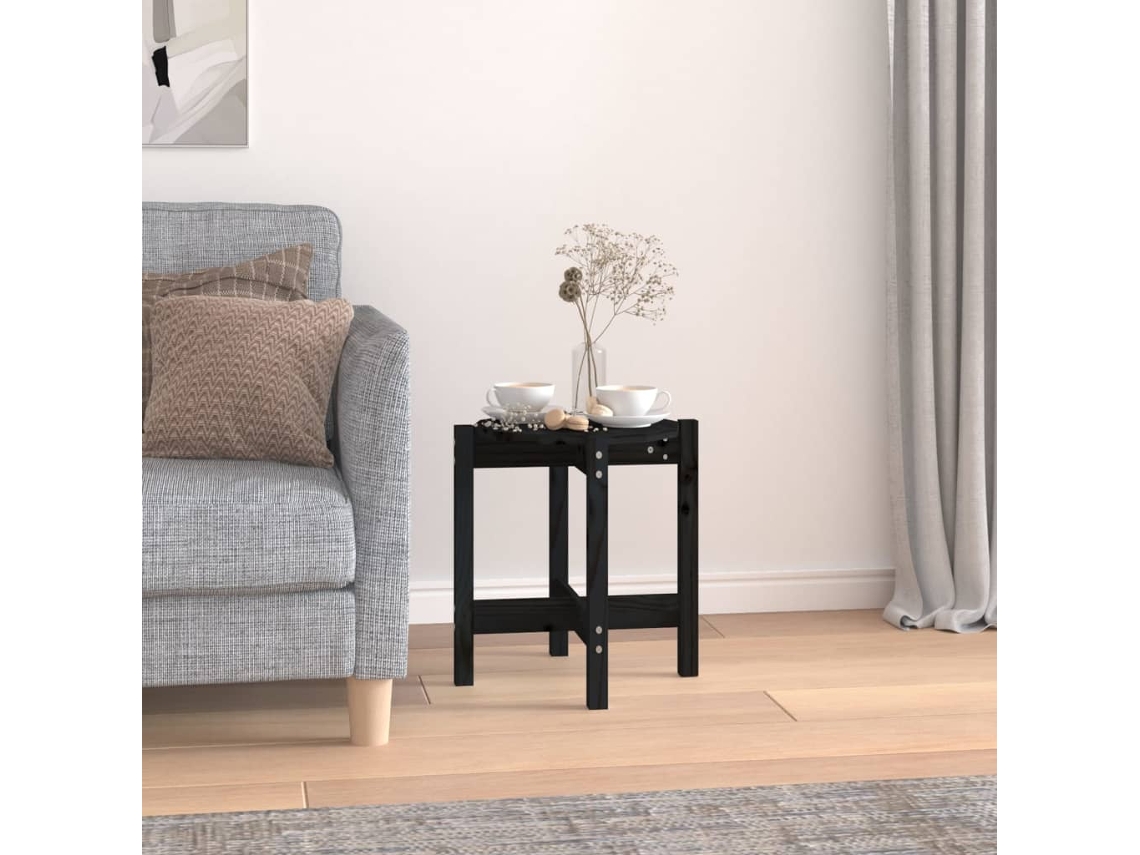 Mesa de centro Ø 42,5x45 cm Madera maciza de pino negro HARLANV1