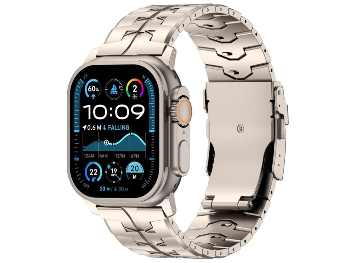 Bracelete Para Apple Watch 46/49/45/44mm - Liga De Titânio Com Fivela Plana De Liberação Rápida 26mm Titânio