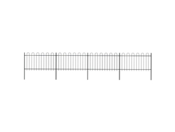 Valla de jardín con aro superior de 6,8 x 1 m, acero negro, DKD HOME DECOR