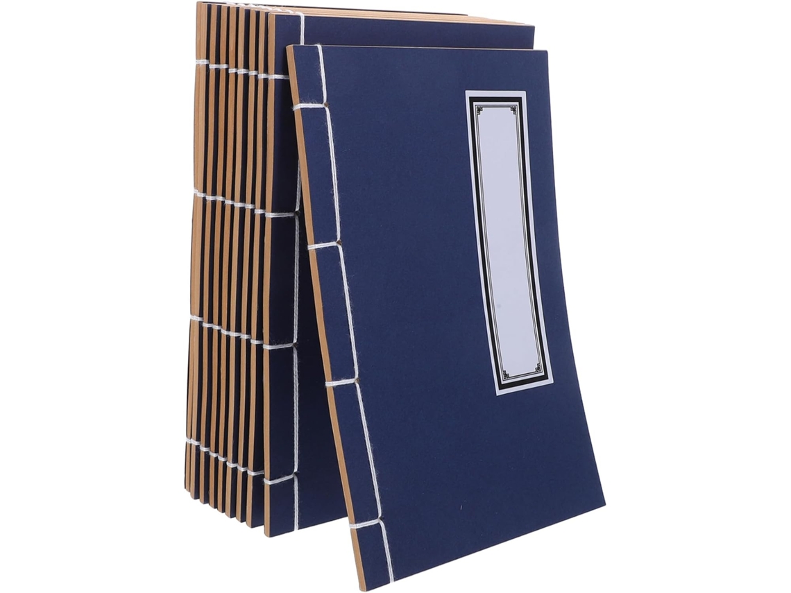 Juego de 10 cuadernos de papel kraft con tapa dura blanca, estilo vintage, para notas y apuntes escolares. SFUSHOS