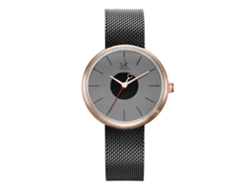 Reloj De Pulsera Para Mujer Con Correa De Malla Ultrafina Shengke Negro