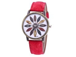 Reloj De Pulsera De Cuarzo Unisex Zhoulianfa Con Hojas Multicolor Rojo Rosa