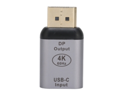 Adaptador Grande De Usb-c Hembra A Displayport Macho Con Resolución 4k A 60 Hz Para Windows, Android Y Os X.
