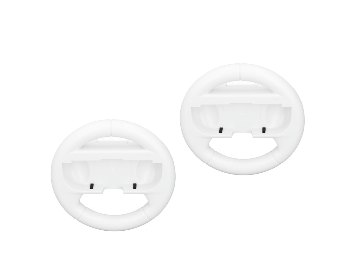 Volante ergonómico, controlador Joy-Con, consola Switch blanca