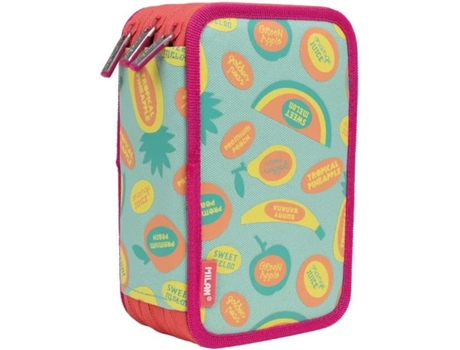 Plumier Triple Milan Frutikis Verde (19,5 x 13 x 7,5 cm)