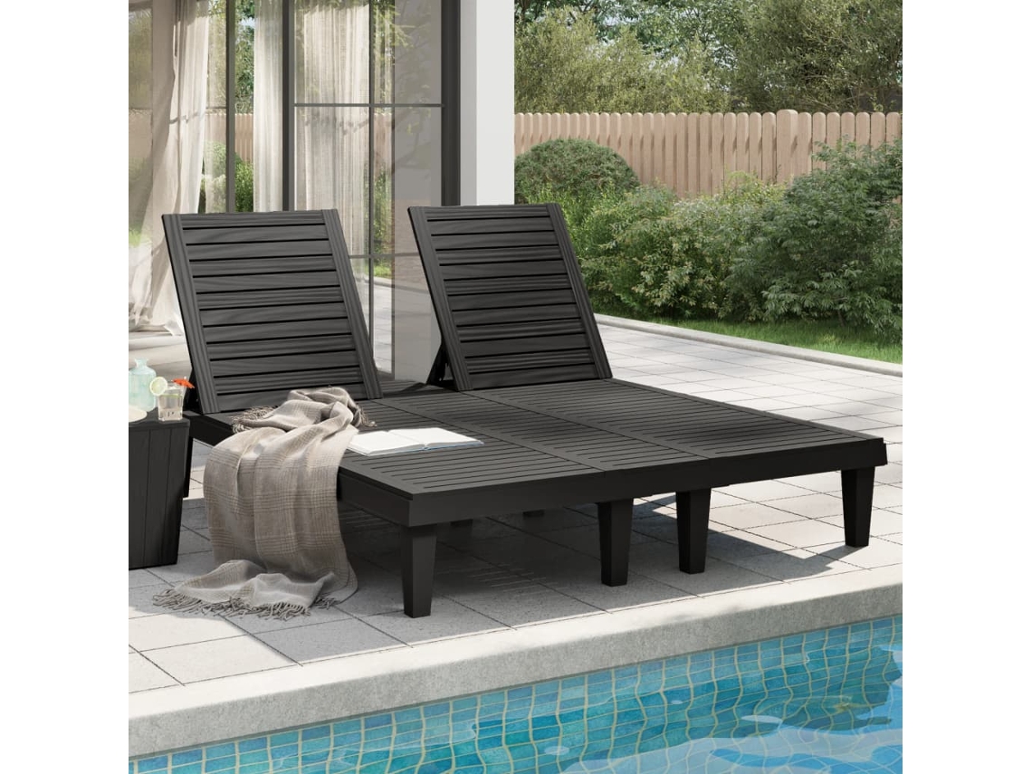 Tumbonasilla Doble De Polipropileno Negro 155x138x83 Cm Wsd92549