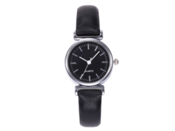 Reloj De Pulsera Analógico Vansvar Para Mujer, Sencillo, Correa De Pu, Movimiento De Cuarzo, Negro.