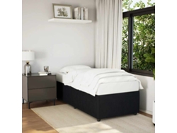 Estructura De Cama Sin Colchón Terciopelo Negro 80x200 Cm