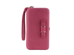 Cartera de lujo de piel roja para teléfono móvil de mujer EOOCOO (para guardar monedas y un teléfono móvil)