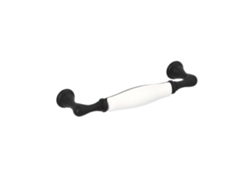 Tirador Para Mueble De Zamac Y Porcelana Distancia Entre Ejes 96mm Barniz Negro Mate Pack De 25