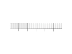 Valla de jardín con punta de lanza, 10,2 x 1,2 m, acero negro, DKD HOME DECOR