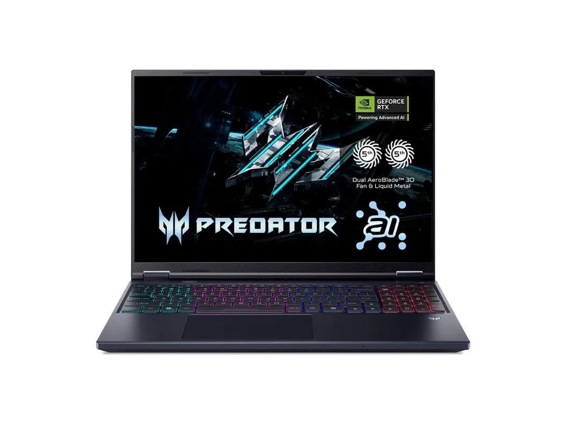 Laptop Acer Nh.qx4eb.006 (negro - 1 Tb Ssd - Enchufe Eu - 16,1" - Qwerty Español - 32 Gb Ram - Intel Core Ultra 9 - Nvidia Geforce Rtx 5070 Ti)
