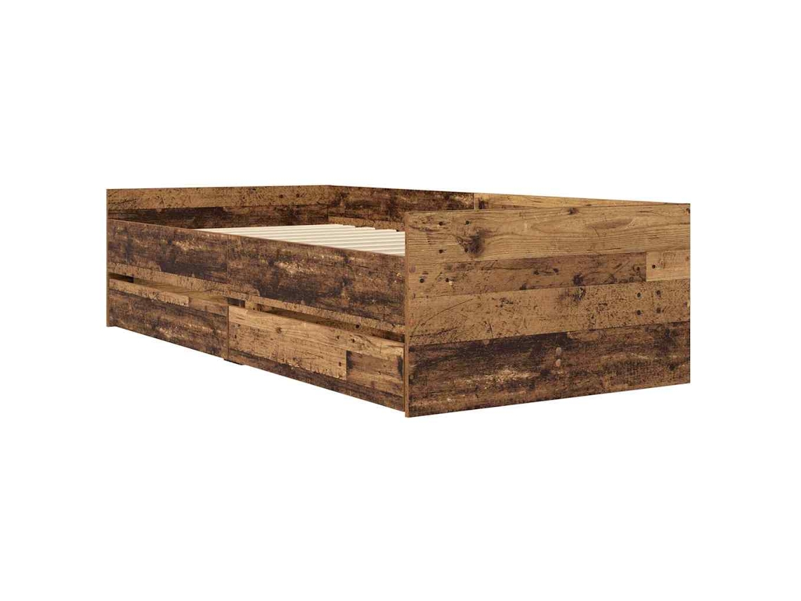 Maison Exclusive - Estructura De Cama Con Cajón Madera Envejecida 100 X 200 Cm